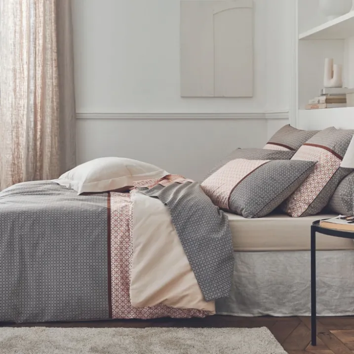 Parure de couette en percale esprit graphique