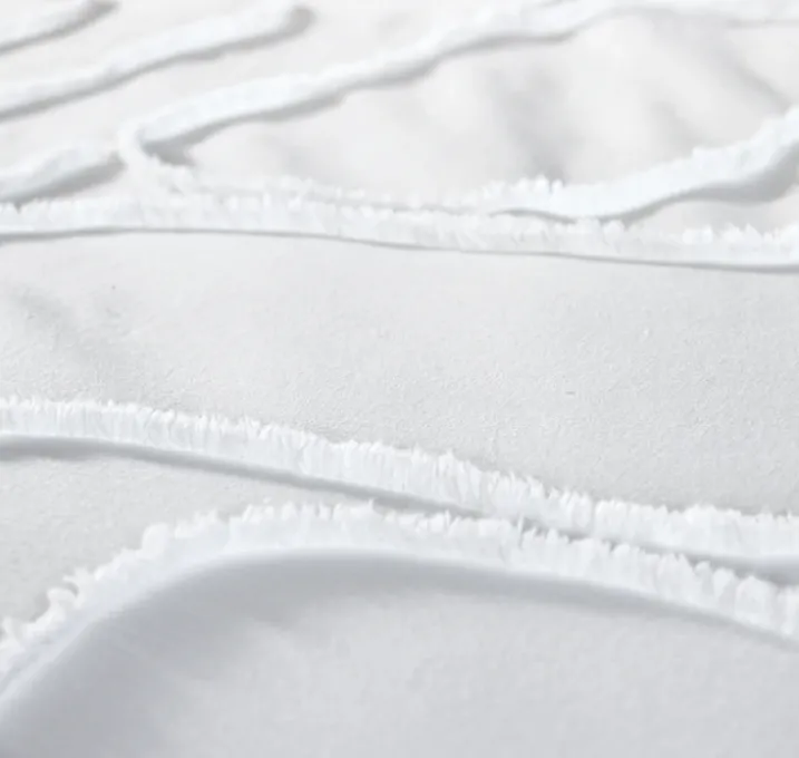 Parure de lit coton lavé tuftée géométrique abstrait