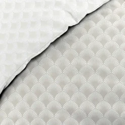 Parure de lit coton motif feuillage double face imprimée