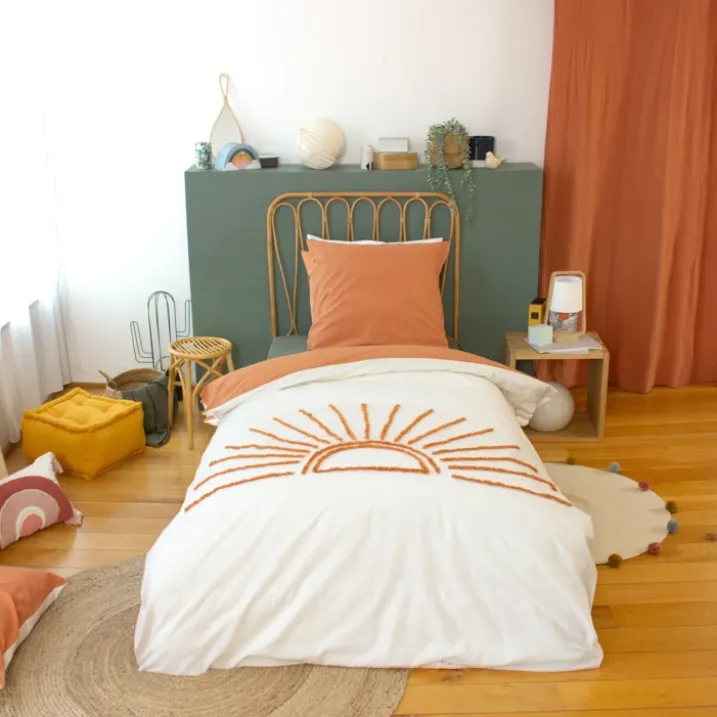 Parure de lit enfant coton tufté motif soleil