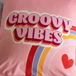 Parure de lit enfant Groovy Vibes rose
