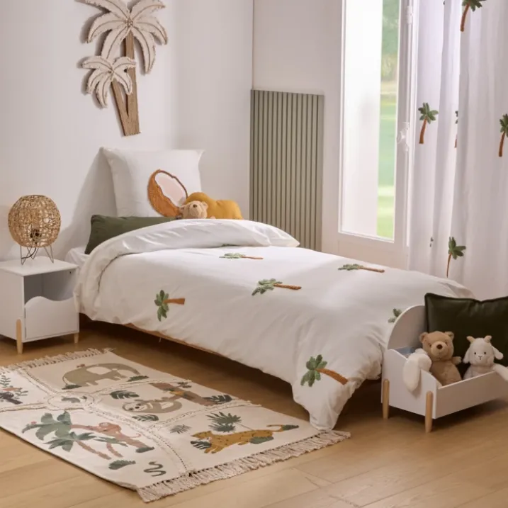 Parure de lit enfant 2 pièces coton tufté palmier housse + taie