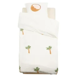 Parure de lit enfant 2 pièces coton tufté palmier housse + taie