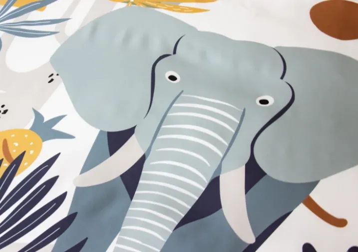 Parure de lit enfant 2 pièces éléphant housse + taie