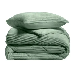 Parure de lit en flanelle relief unie avec fermeture zippée