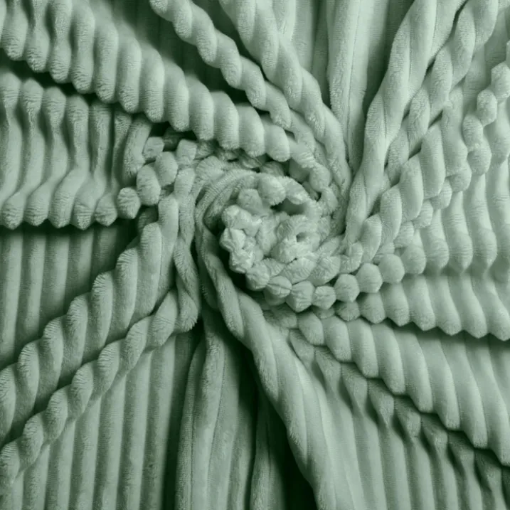 Parure de lit en flanelle relief unie avec fermeture zippée