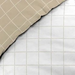 Parure de lit 2 pièces coton motif carreaux réversible housse + taie