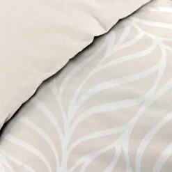 Parure de lit 3 pièces en coton feuille design housse + taies