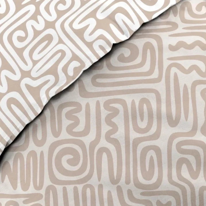 Parure de lit 3 pièces en coton à motif géométrique housse + taies