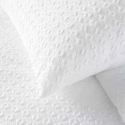 Parure de lit 2 pièces en coton réversible gaufré housse + taie