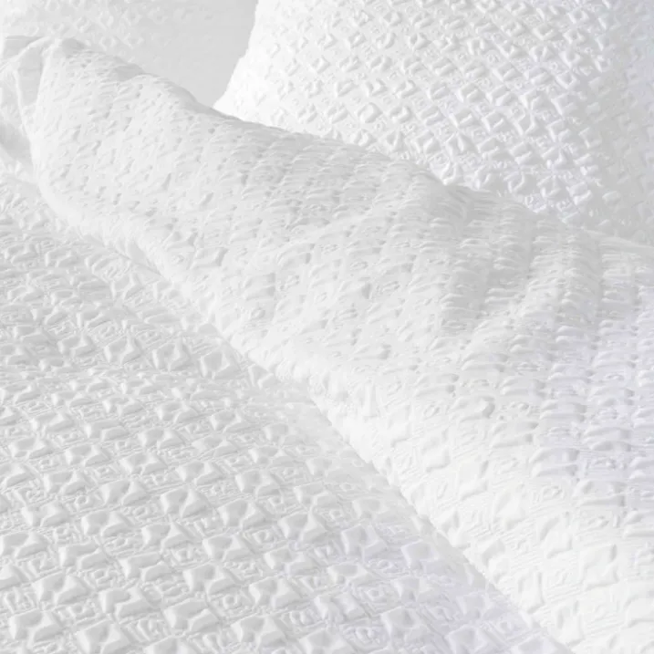 Parure de lit 2 pièces en coton réversible gaufré housse + taie