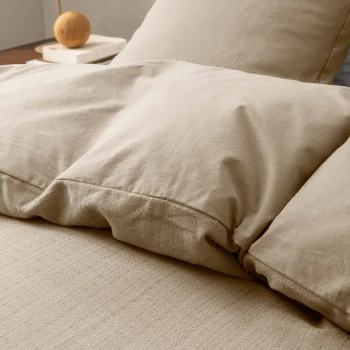 Parure de lit 3 pièces en coton tissage épais housse + taies