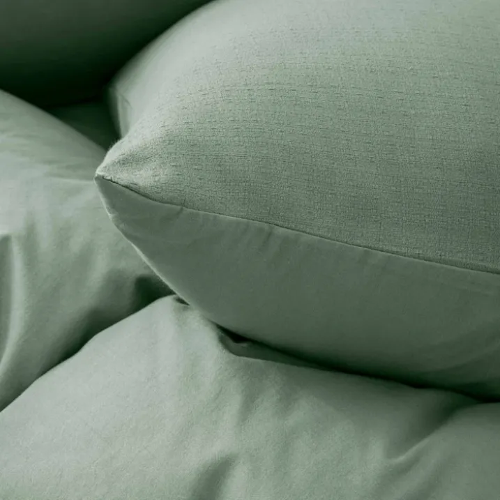 Parure de lit 3 pièces en coton tissage épais housse + taies
