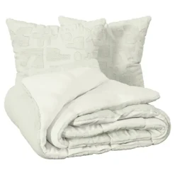 Parure de lit 3 pièces en microfibre lavée avec motifs tuftés