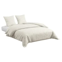 Parure de lit 3 pièces en microfibre lavée avec motifs tuftés