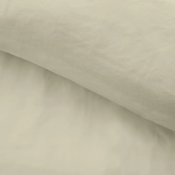 Parure de lit 3 pièces en microfibre unie lavée housse + taies