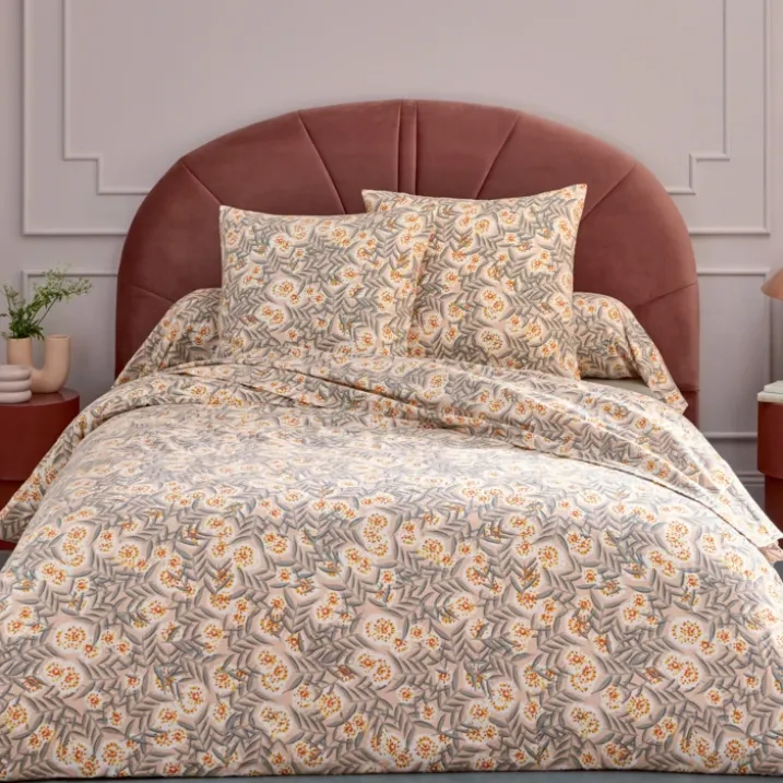 Parure de lit 2 pièces flanelle feuillage housse + taie
