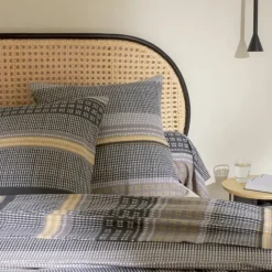 Parure de lit 2 piècesflanelle géométrique housse + taie