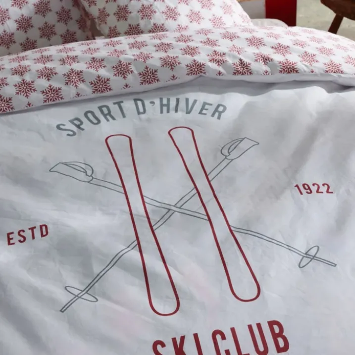 Parure de lit 3 pièces montagne "Sport d'hiver Ski club"