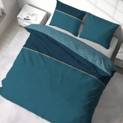 Parure de lit 3 pièces à motifs géométriques réversible