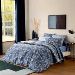 Parure de lit 3 pièces percale de coton végétal housse de couette + taies