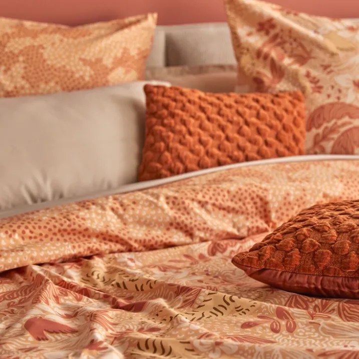 Parure de lit 3 pièces réversible motif végétal