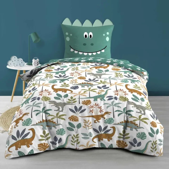 Parure de lit 2 Pièces Réversible Dinosaure