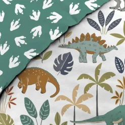 Parure de lit 2 Pièces Réversible Dinosaure