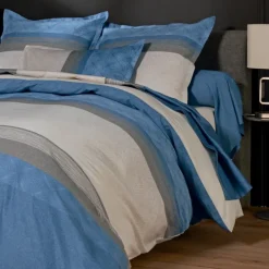 Parure de lit 2 pièces satin de coton géométriquehousse + taie