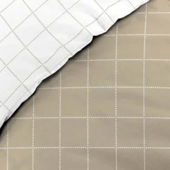 Parure de lit réversible en coton motif carreaux