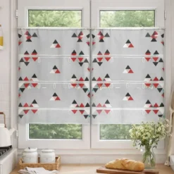 Petit voilage de fenêtre broderie triangle