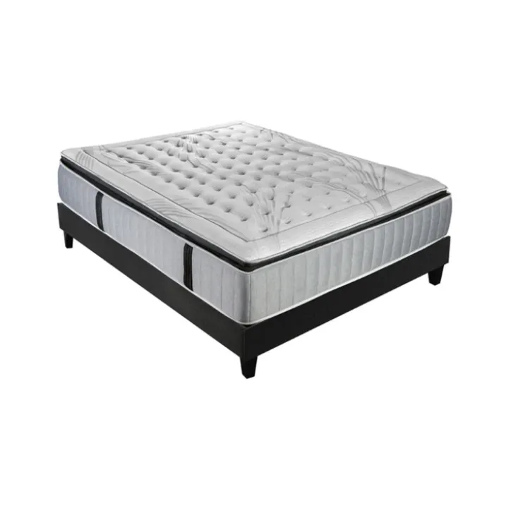 PHIGALIE - Matelas ressorts ensachés + sommier bois