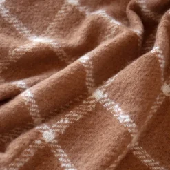 Plaid à carreaux aspect mohair avec franges