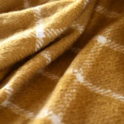 Plaid à carreaux aspect mohair avec franges