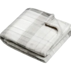 Plaid à carreaux écossais en imitation fourrure