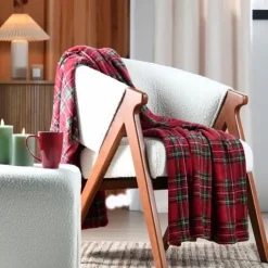 Plaid à carreaux écossais en polaire