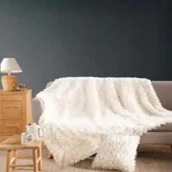 Plaid chaud imitation fourrure cocooning