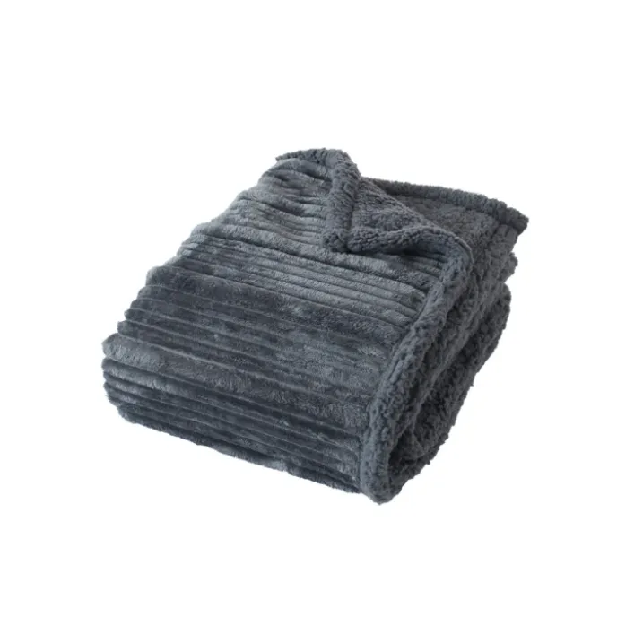 Plaid cotelé sherpa/flanelle