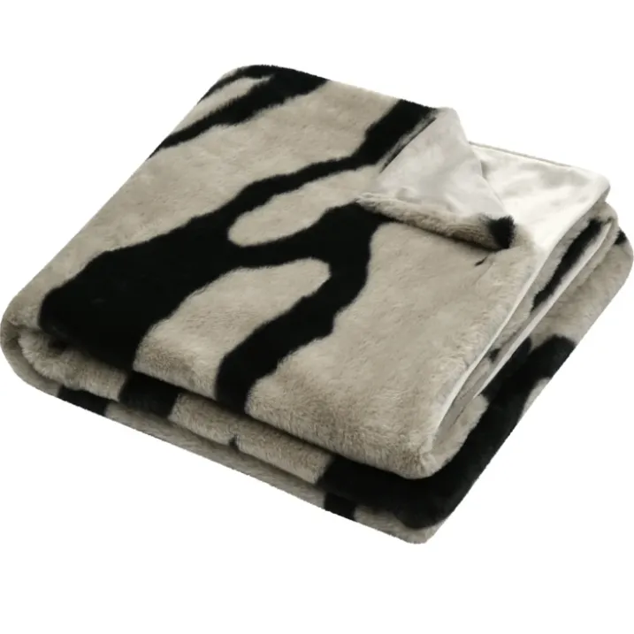 Plaid doux imprimé zébré