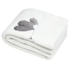 Plaid effet peau de mouton avec motif cœur