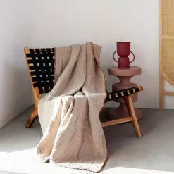 Plaid en coton lavé matelassé boutis