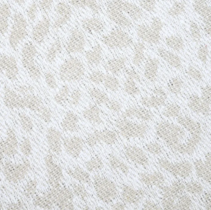Plaid en coton à motif léopard tissé et franges