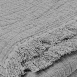 Plaid gaze de coton matelassé