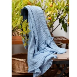 Plaid gaze de coton matelassé