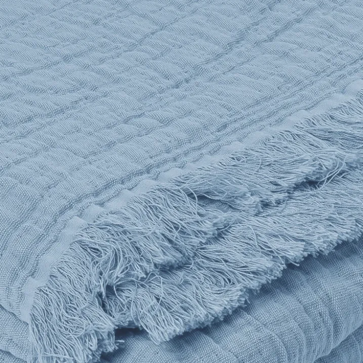 Plaid gaze de coton matelassé