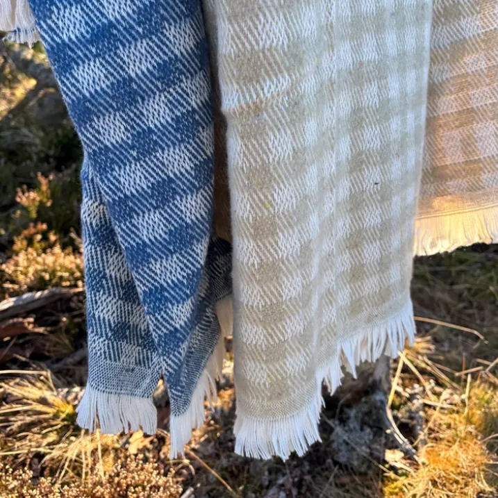 Plaid jacquard vichy en coton