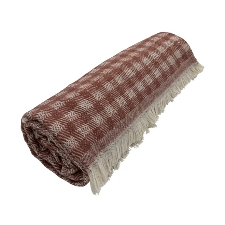 Plaid jacquard vichy en coton