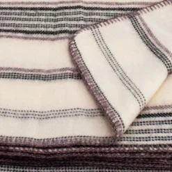 Plaid laine et mohair à rayure