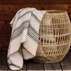 Plaid laine et mohair à rayure