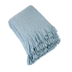 Plaid maille effet laine tricotée